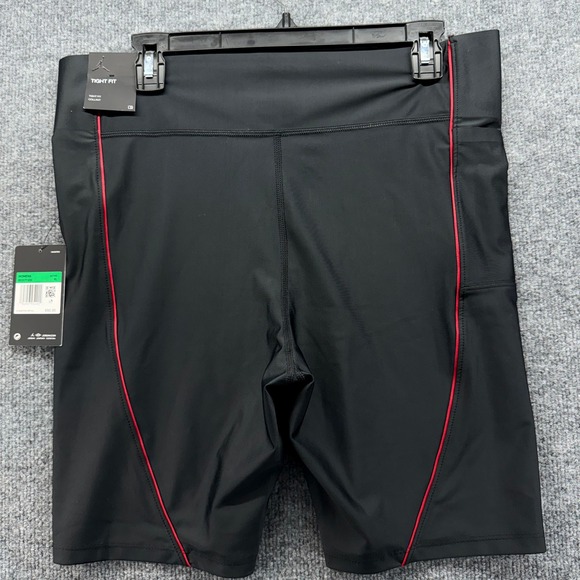 Jordan Women's Black Tight Fit Active Biker Shorts Red Trim Size XL - Picture 4 of 9